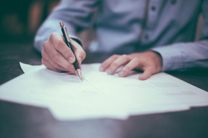 Accountant working with accounts for a client